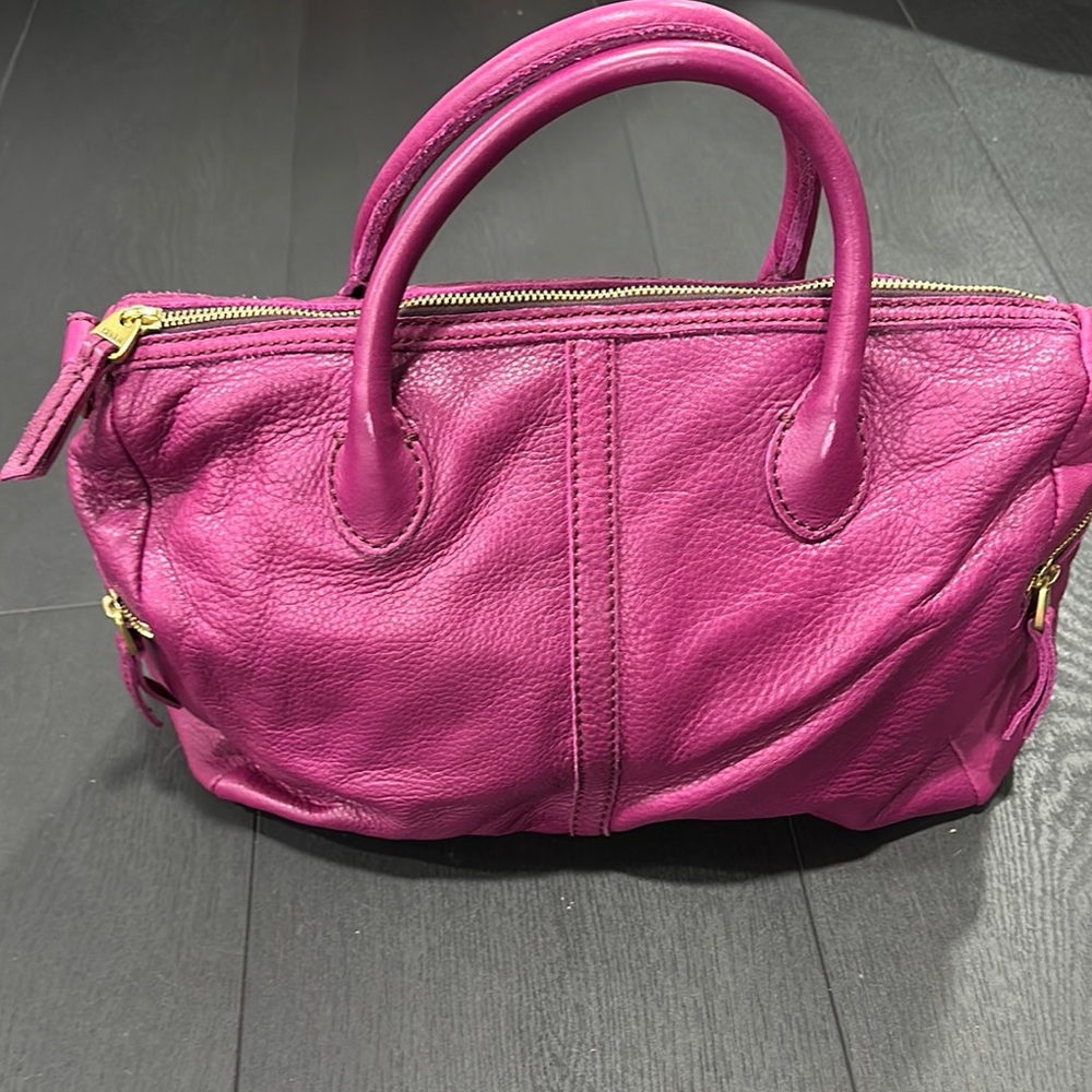 Magenta Leather Handbag